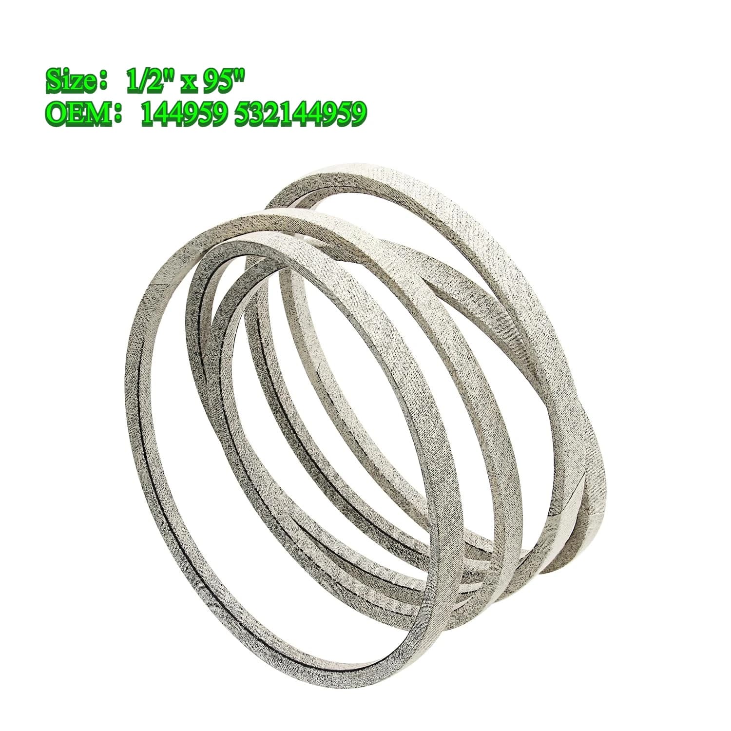 144959 Sostituzione cinghia di coperta per tosaerba Craftsman LT1000 LT2000 LT3000 DYT4000 532144959 183255 130801 42" - 1/2" x 95"
