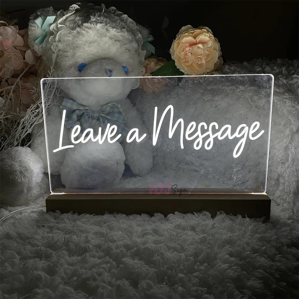 Lascia un messaggio Luce al neon a LED Casa Camera da letto Decorazioni da tavolo per feste Lampade da scrivania a LED Luci Segni Decorazione caffetteria USB