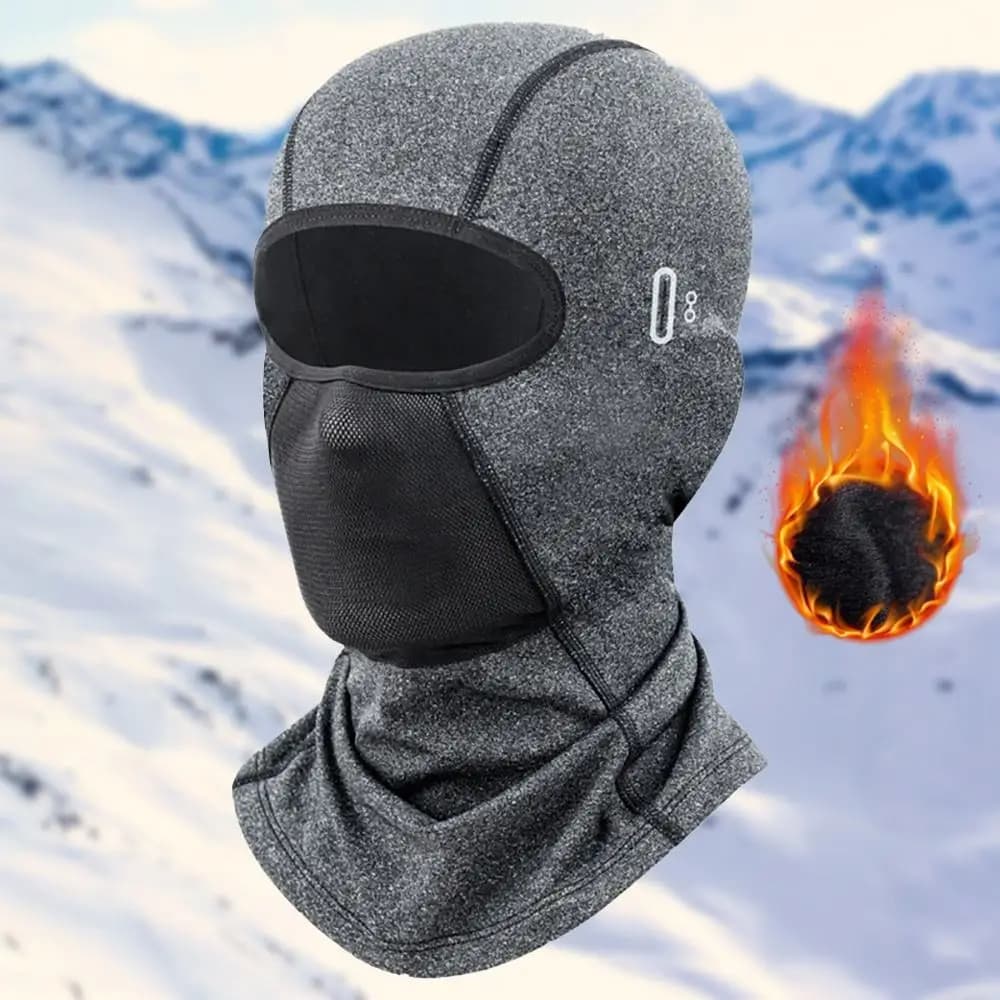 Passamontagna termico Maschera da sci Copertura per il viso in pile antivento per la stagione fredda Motociclismo Sci Snowboard Lavoro all'aperto