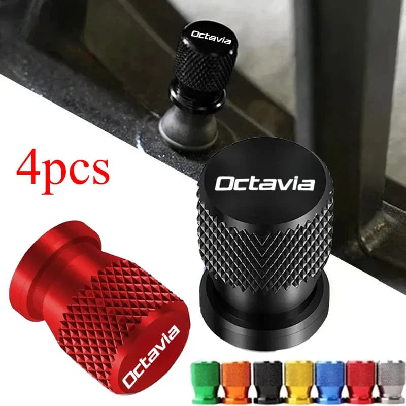 4 pcs auto wheel tyre caps airdust tire stem waterproof for Skoda OCTAVIA car accessories