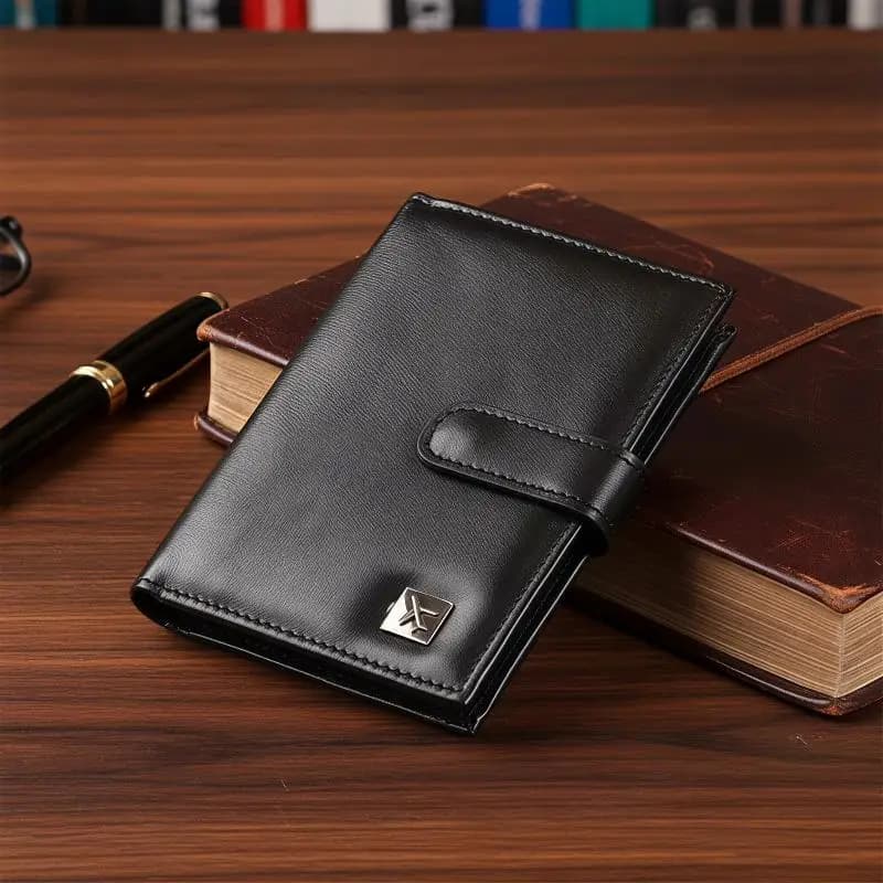Multi Slot PU Leather Passport Cover With Secure Buckle Travel ID Bank Card Protective Holder