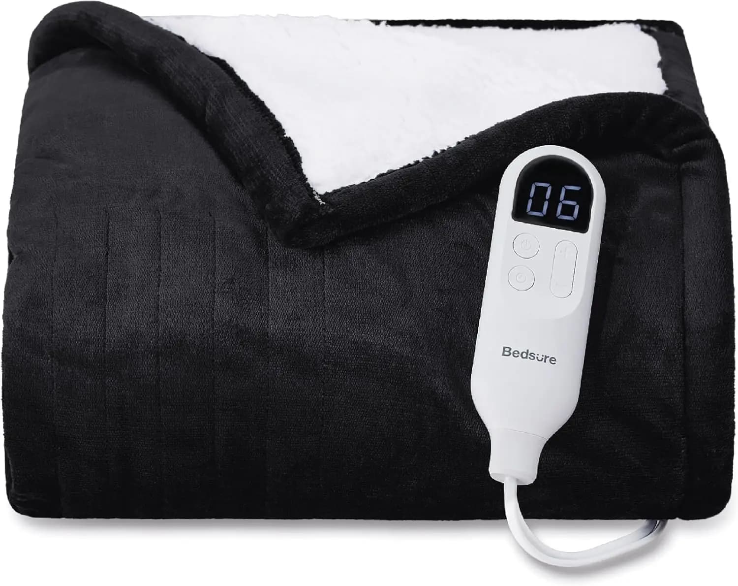 Coperta Elettrica a Riscaldamento Rapido, Morbida in Flanella con 4 Impostazioni di Tempo e 6 di Calore, Regalo Caldo per la Famiglia (50x60 pollici, Nero)
