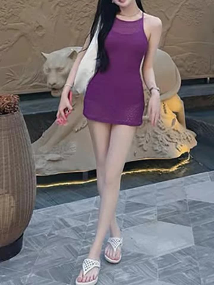Vzvn 2025 New Summer Sexy Korean Backless Swimsuit for Women Small Chest Gathered Belly Cover Beach One Piece Suits Swimsuit