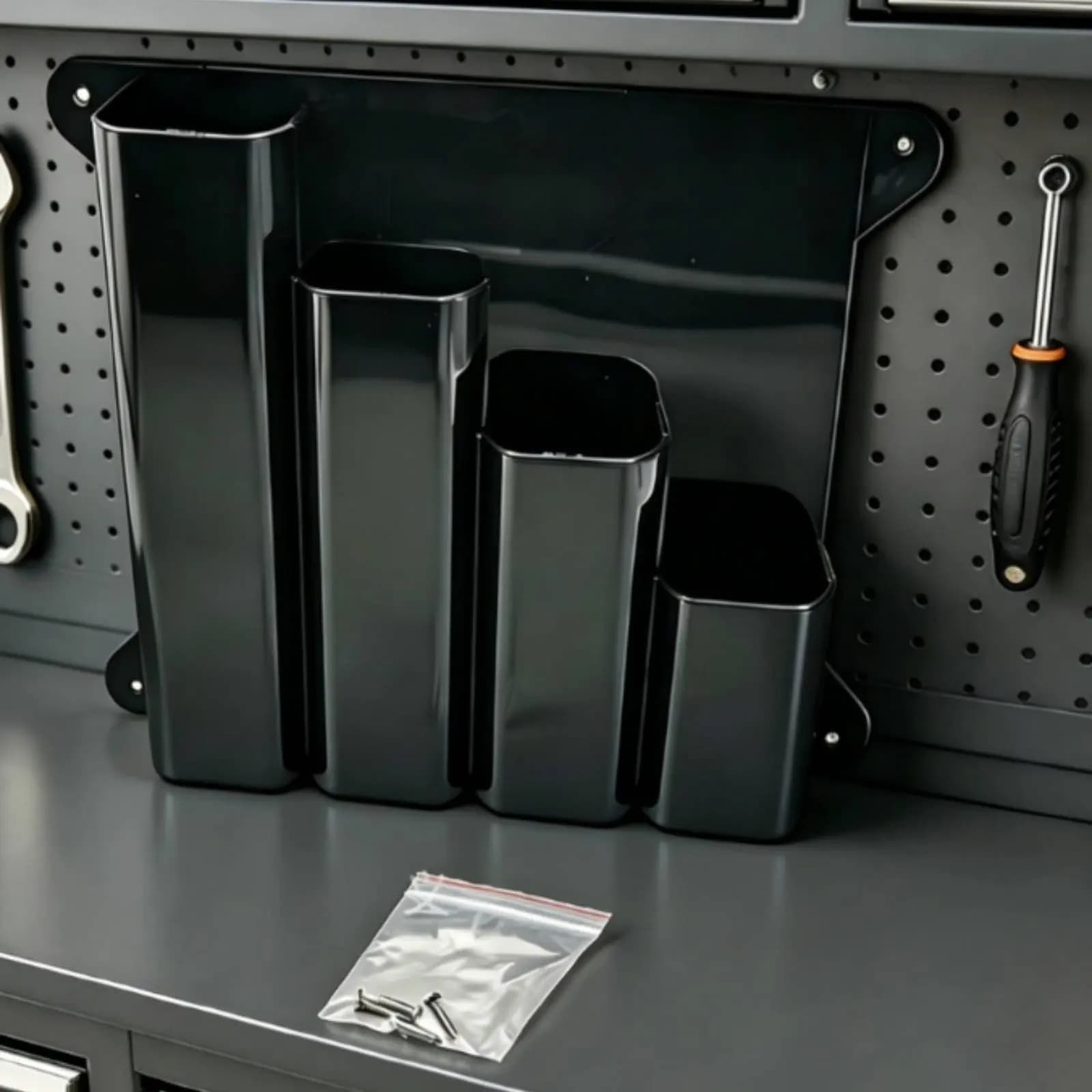 Organizzatore per fascette stringicavo da parete salvaspazio, supporto a muro per fascette stringicavo, facile da installare, stazione porta attrezzi per officina, garage