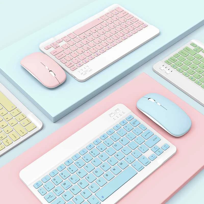 Mini Bluetooth Keyboard Wireless Mouse for Android IOS Windows IPad Lenovo Samsung Huawei Tablet Keyboard Kit for Phone Mouse Set