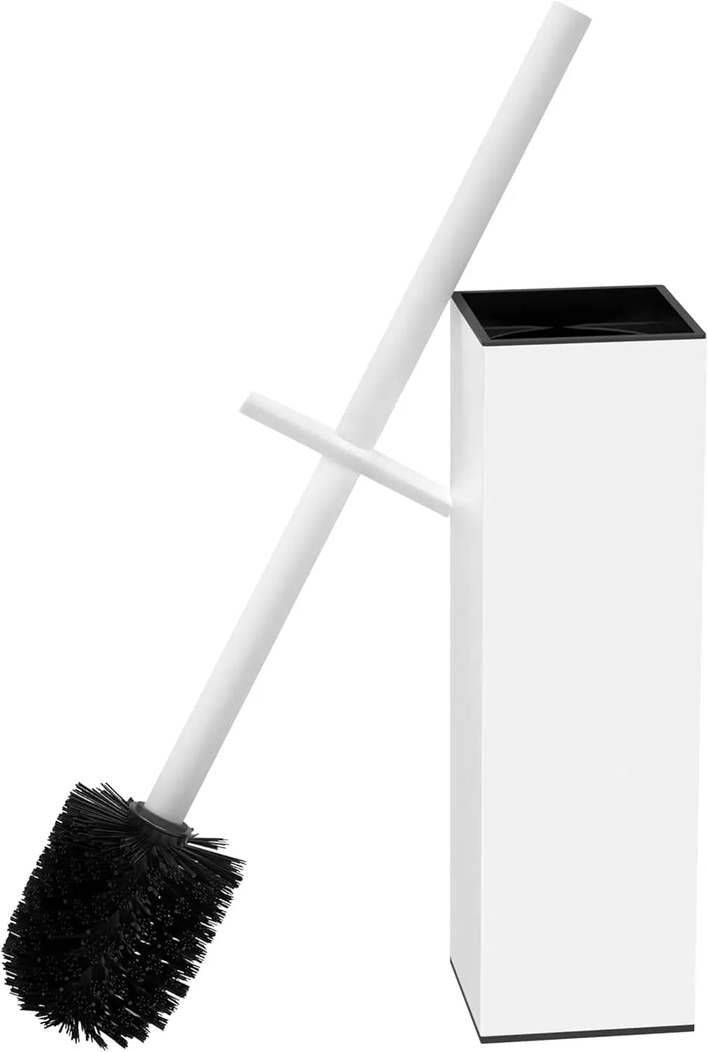 Set Spazzola e Porta Spazzola per WC, Spazzola Quadrata per WC con Manico in Acciaio Inox 304
