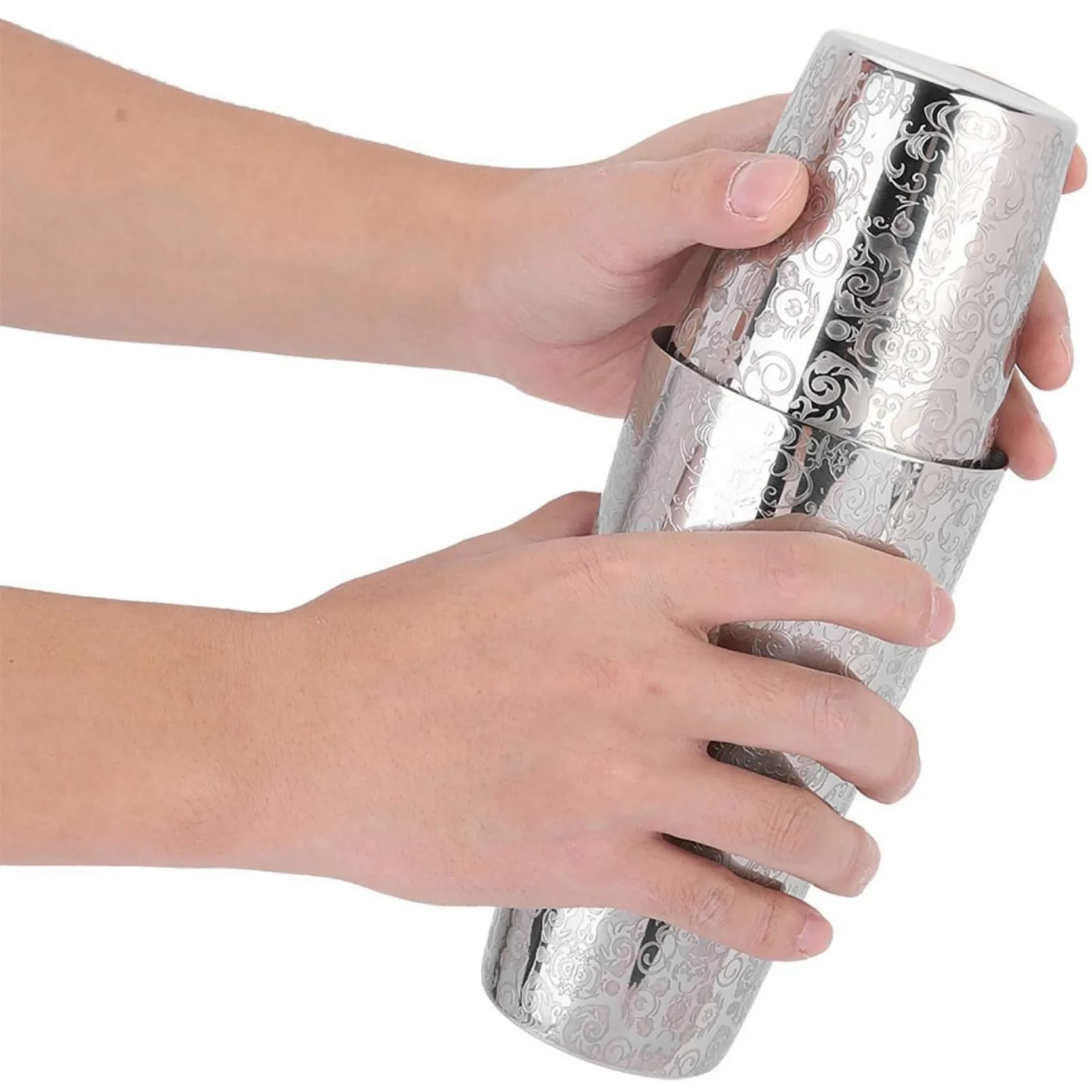 VEHO-Shaker per cocktail Boston Shaker Barra De Ferramentas in acciaio inossidabile 304 Design creativo per incisione Boston Cocktail Shaker Tin