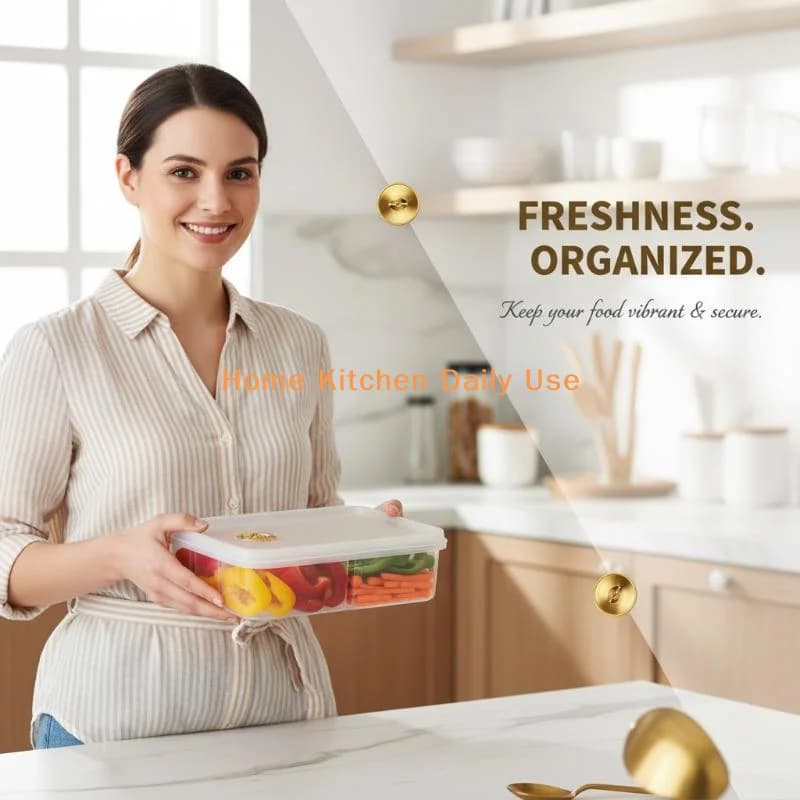 Contenitore Portatile per Frigorifero con Coperchio Sicuro, Organizer per Mantenere Freschi i Pasti e gli Snack, Comunemente Usato