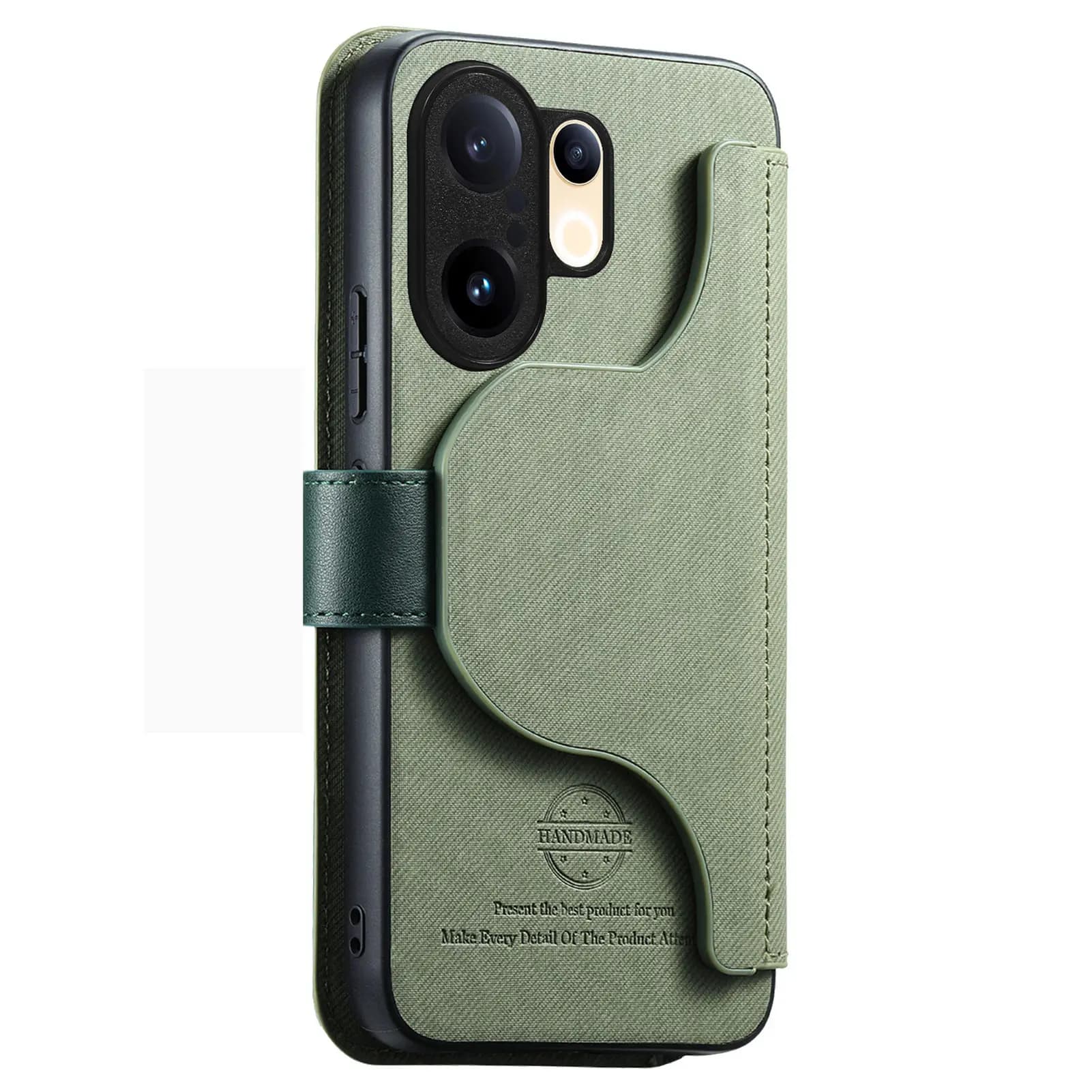 Cover 2-in-1 in TPU e tessuto con chiusura magnetica, slot per carte e protezione RFID, anti-caduta, per Vivo S30 Pro mini