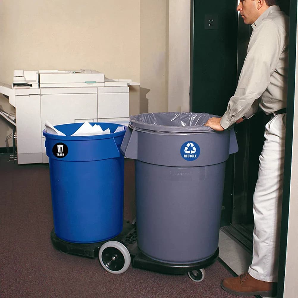 Set di Adesivi per Contenitori di Riciclaggio, Etichette Impermeabili Rimovibili in PVC per la Raccolta Differenziata, per Bidoni della Spazzatura, Finestre e Camion della Raccolta