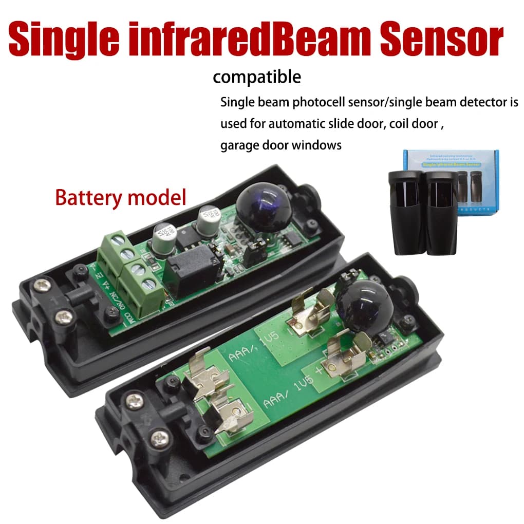 Rilevatore di movimento a raggio infrarosso con sensore a doppio raggio di sicurezza 12V/24V per rilevatore automatico di porte con barriera