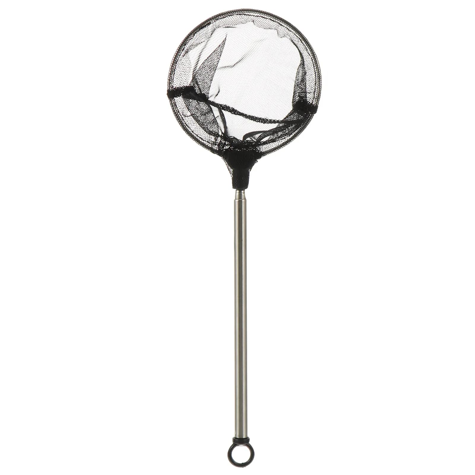 Stainless Steel Telescopic Fishing Net with Ring Hook Portable Floating Landing Net for Catch Release Small Tank Deep Water Use