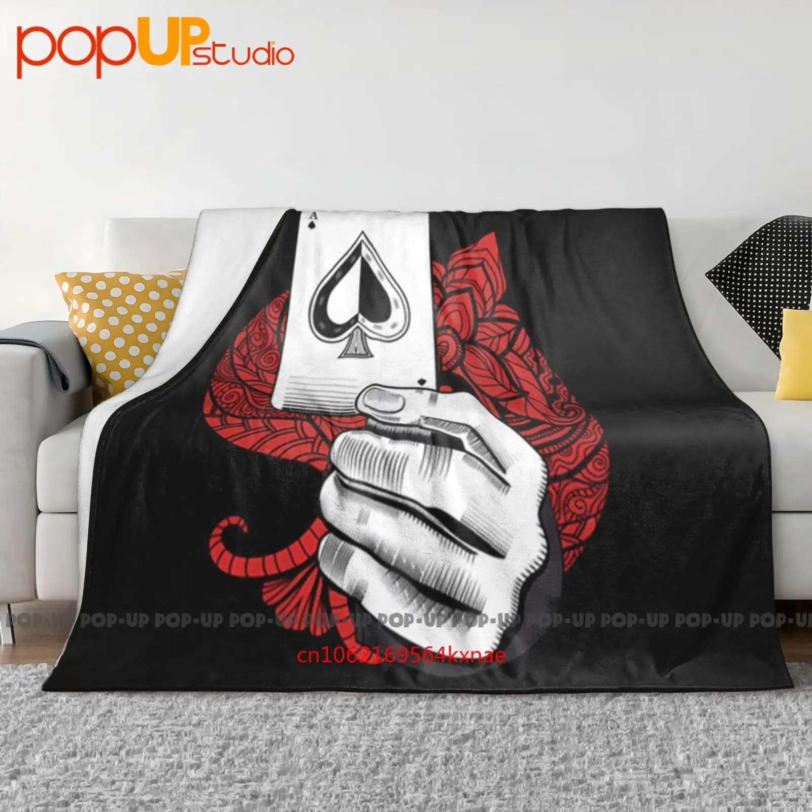 Gioco di poker Carte da gioco Gambler Hands Casino Holdem Coperta ultra morbida Trapunta Copridivano invernale Copriletto