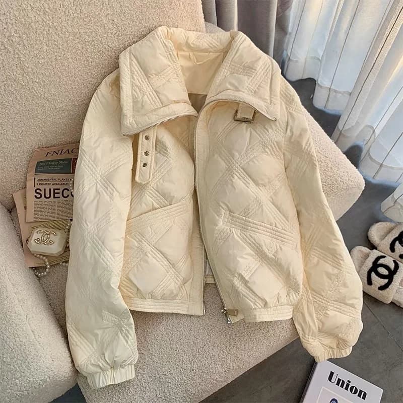 Winter Cotton Jacket Women Short Lightweight Motorcycle Jacket top 2024 Autumn/winter New Small Figure Bread Jacket Cotton Coat