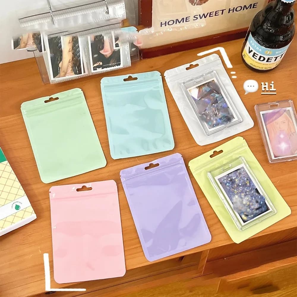 100Pcs Color Resealable Mylar Ziplock Bags Smell Proof Coffee Beans Packaging Pouch for Jewelry Self Sealing Storage Supplies