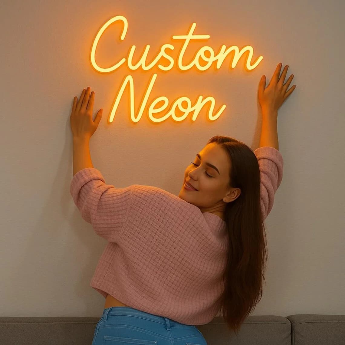 Insegna al Neon Personalizzata con Luce LED Dimmerabile per Decorazione Murale Camera da Letto, Luce con Nome Personalizzato per Casa, Feste, Matrimoni, Regalo