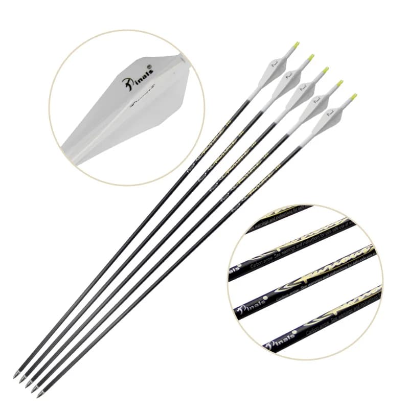 Archery 6 12 Pcs Pure Carbon Arrow ID 5.2 mm Spine 300 340 Compound Bow Recurve Bow Hunting Shooting 30 Inch
