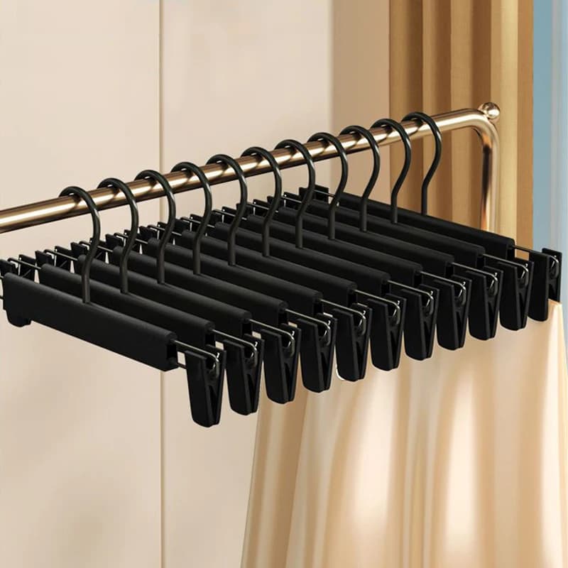 5/10PCS Pants Dresses Adjustable Clips Anti-Slip Rack Metal Rack Women's Gonna Dresses Organizing Socks Lingerie Rack
