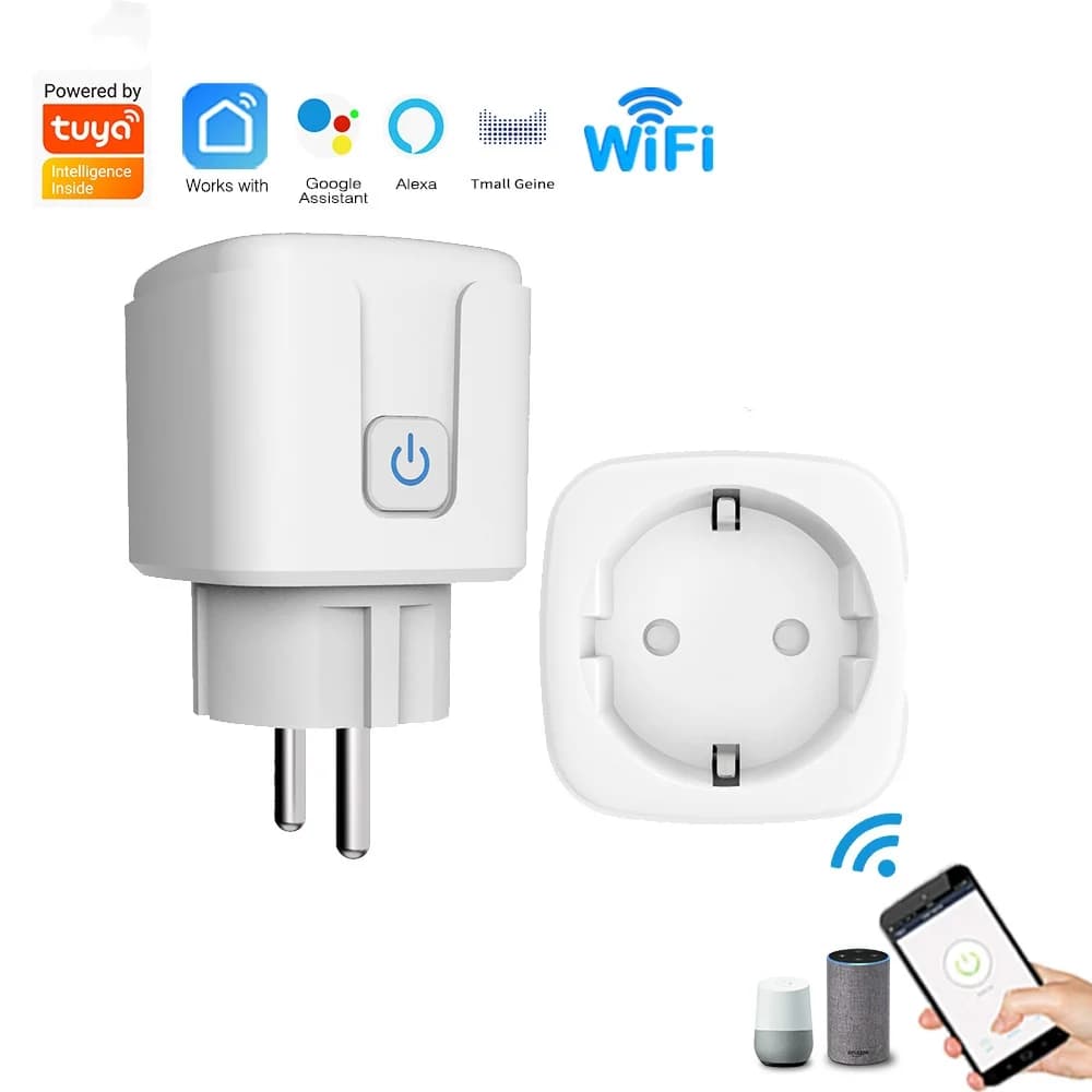 Smart Plug Tuya WiFi EU 16A/20A Presa intelligente con monitoraggio dell'alimentazione Temporizzazione Controllo vocale Funziona con Alexa Google Home Smart Life