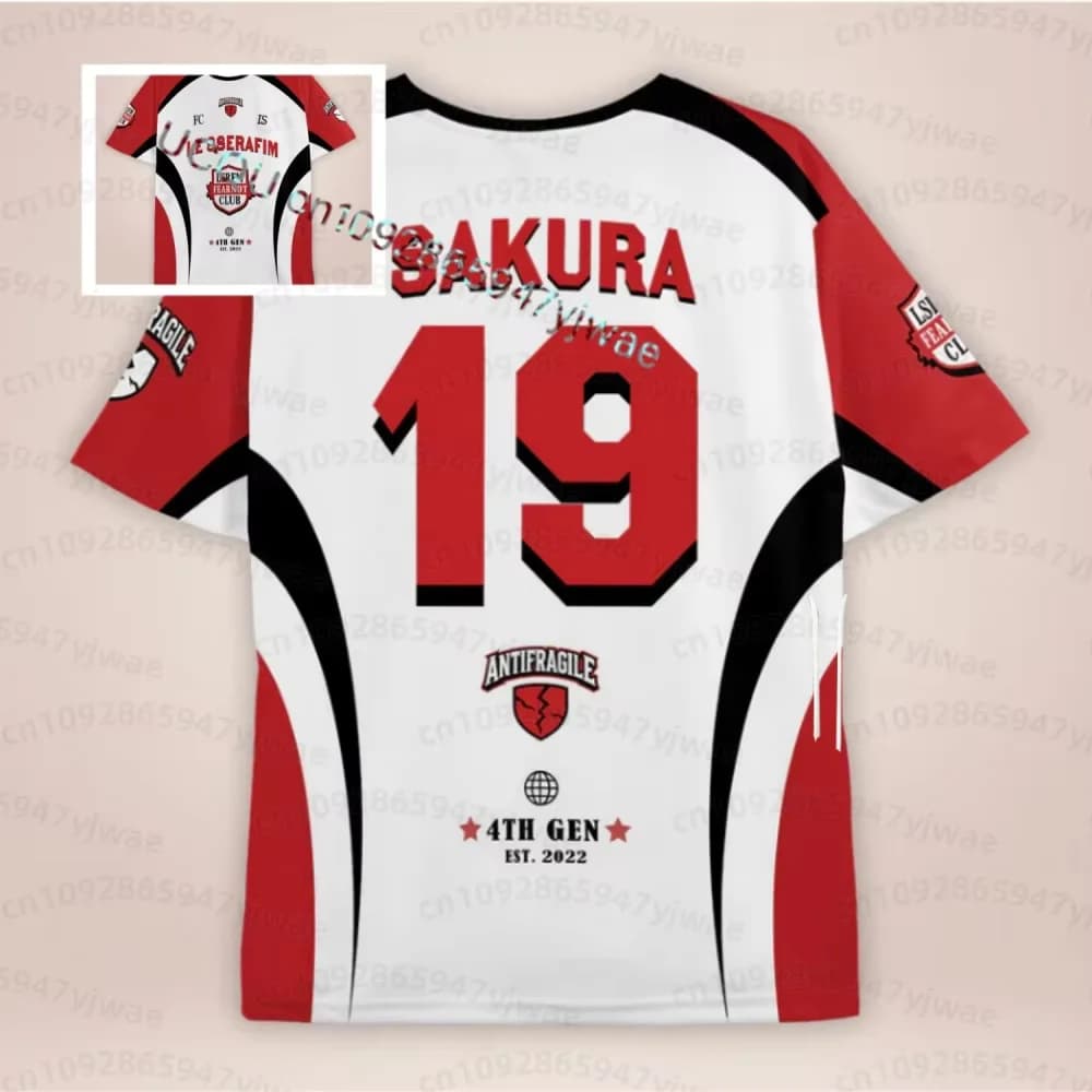 2026 Summer Kpop Fashion Jersey C-Chaewon Sakura Fans Graphic Short Sleeved Pop Music Tee Fan Gift Summer Men's Women's T-Shirts