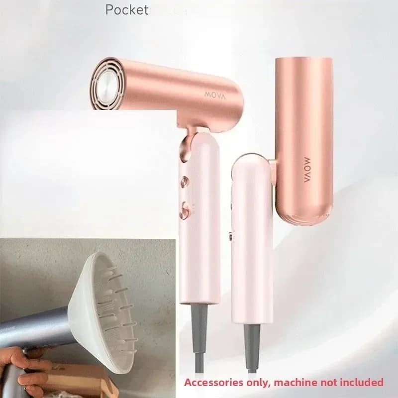 Accessori permanenti per asciugacapelli portatile Dreame: cappuccio per asciugatura e arricciatura, diffusore e ugello magnetico per l'aria.