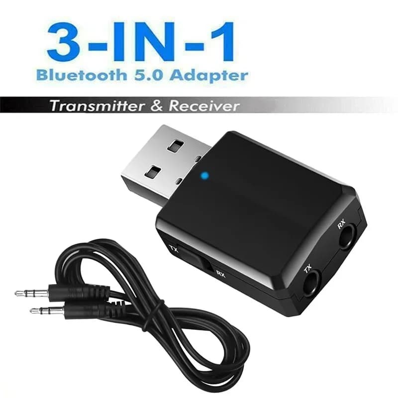 Bluetooth 5.0 Transmitter Receiver 3.5mm AUX Jack USB Dongle Stereo Wireless Audio Adapter For TV Car PC Kit Speaker Headphones