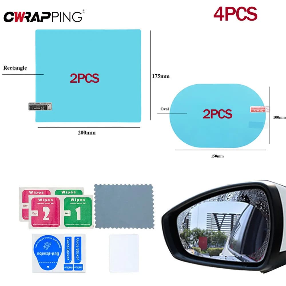 4PCS Raincoat for cars 2 Automatic rearview mirror 2 Side windows Raincoat for cars Waterproof for car accessories