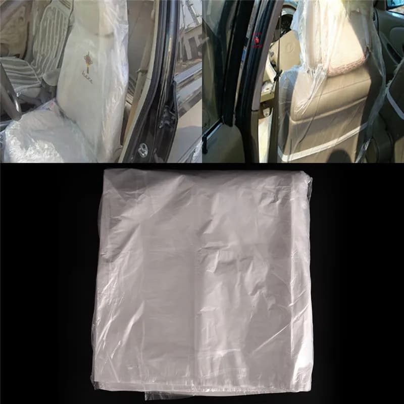 10 pz universale auto usa e getta in plastica PE sedile morbido copertura del veicolo impermeabile riparazione auto bellezza copertura usa e getta