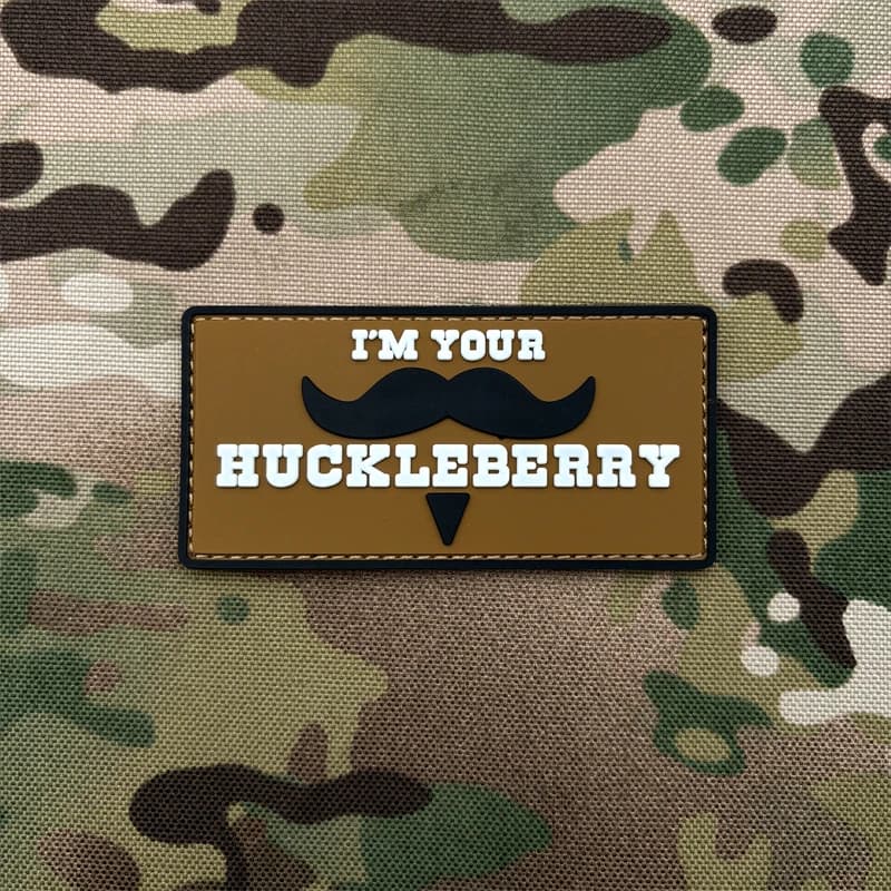 Distintivo/patch in PVC con motivo a barba quadrata, effetto fosforescente, ideale per bracciali, zaini, gilet tattici e decorazioni per abbigliamento