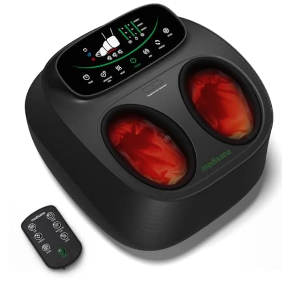 Massaggiatore Plantare Shiatsu con Calore, Compressione d'Aria, Impastamento e Ioni Negativi per Fascite Plantare e Neuropatia, Controllo Wireless, fino a S