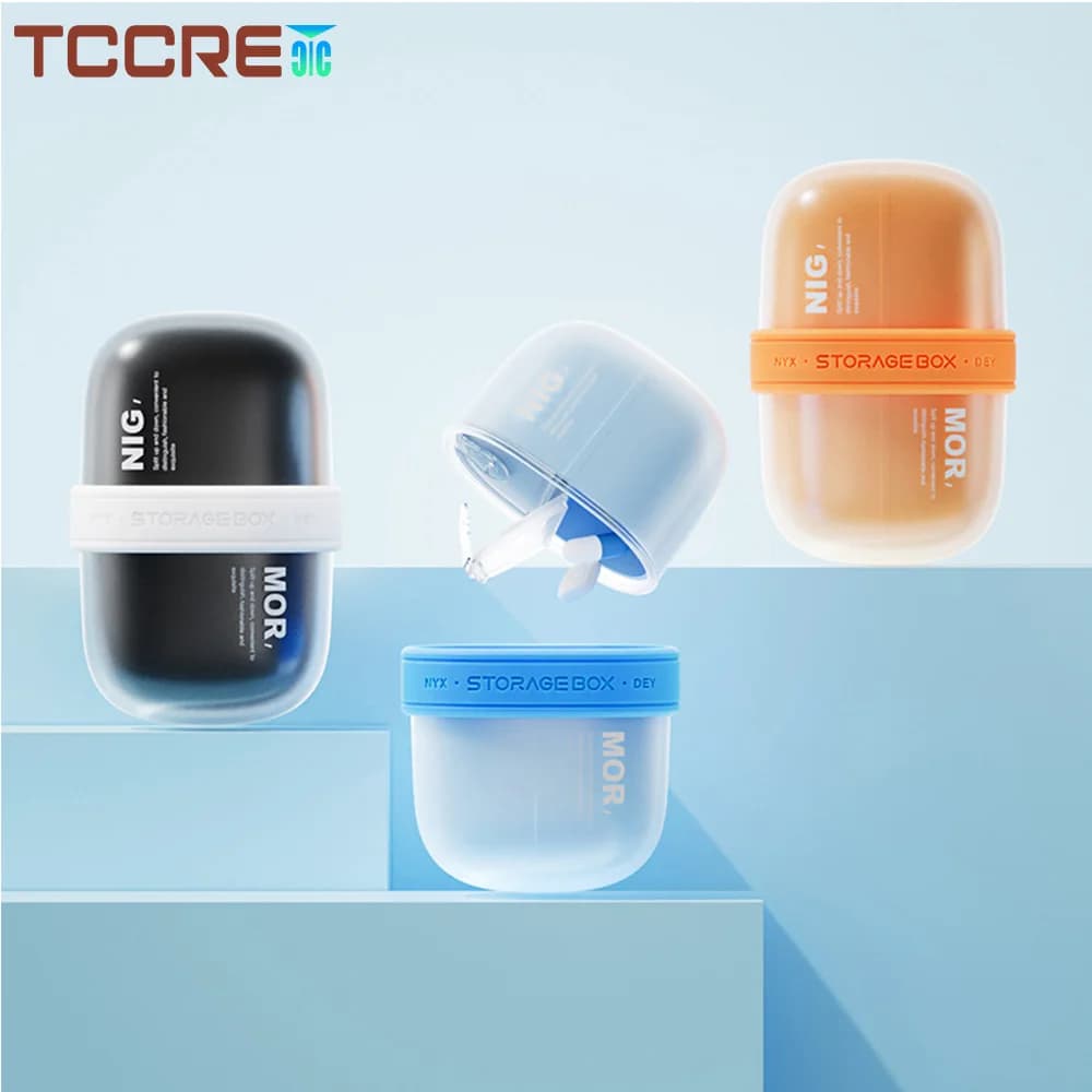 1 piece portable pill holder for bag or travel, 4 compartment compact pill holder for vitamins, supplements, medicines