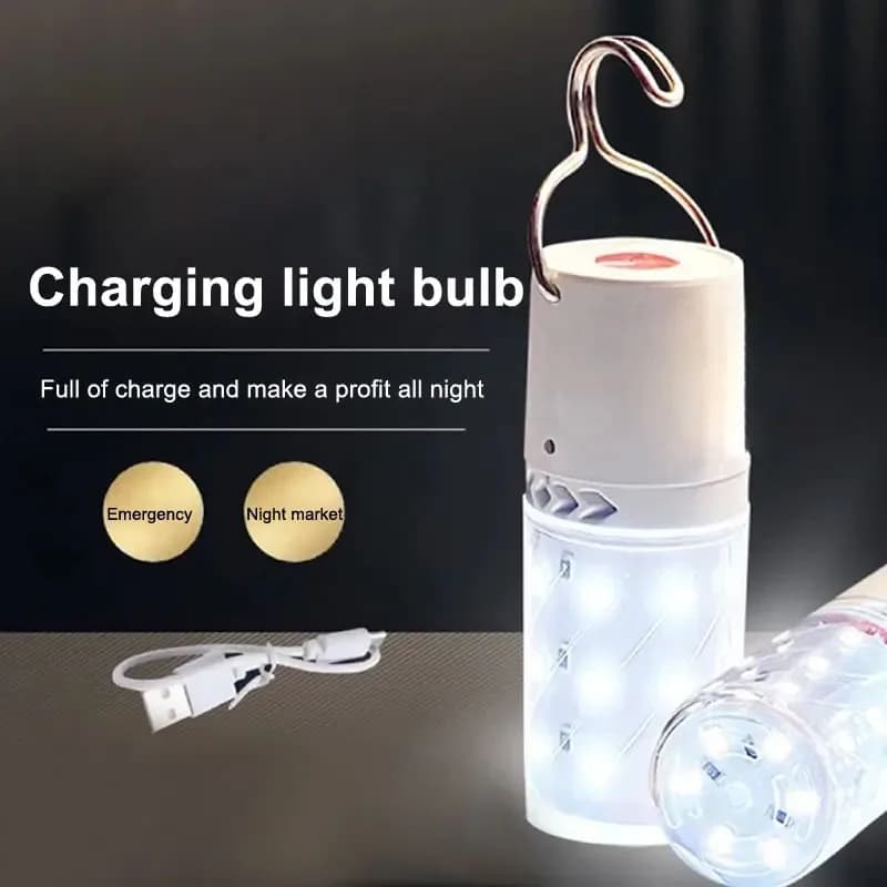 Lanterna da Campeggio LED Ricaricabile, Luce d'Emergenza per Tenda, Luce Notturna Portatile con Clip e Gancio per Escursionismo, Pesca, Emergenze