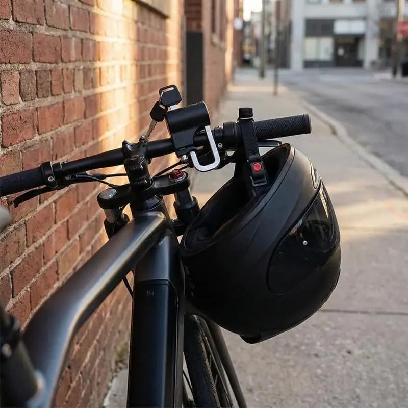 Lucchetto Antifurto per Casco Moto, Blocco di Sicurezza con Chiave per Manubrio, per Motociclisti, Pendolari e Servizi di Consegna