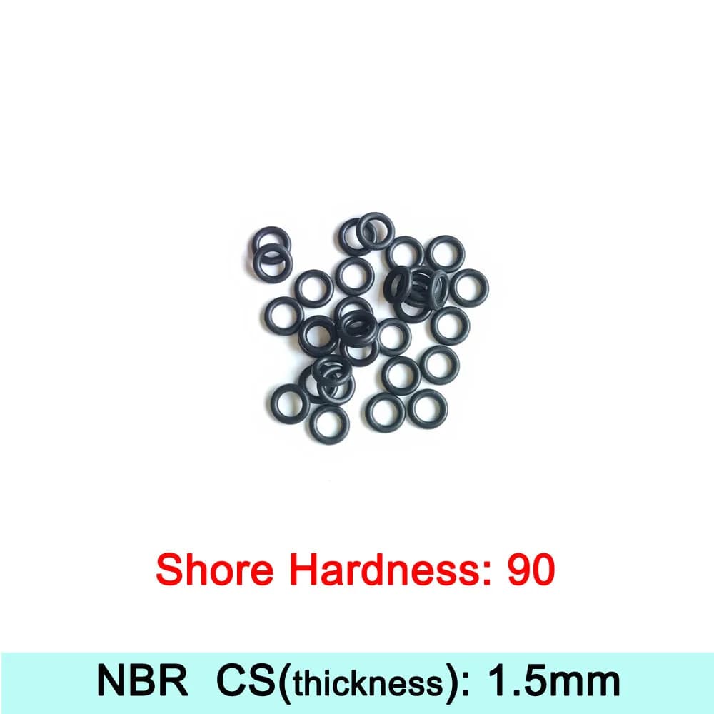 Shore Hardness 90 Degree Thickness 1.5mm NBR Rubber O-Rings Seal Nitrile Butadiene Rubber Washers Sealing Sizes Can Customized