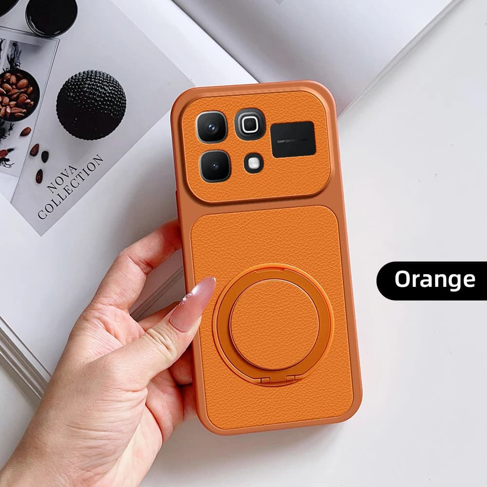 New Fashion Multi‑Angle Rotatable Kickstand Phone Case For Infinix Note 60 Pro Note60 Ultra PU Leather Texture Shockproof Cover