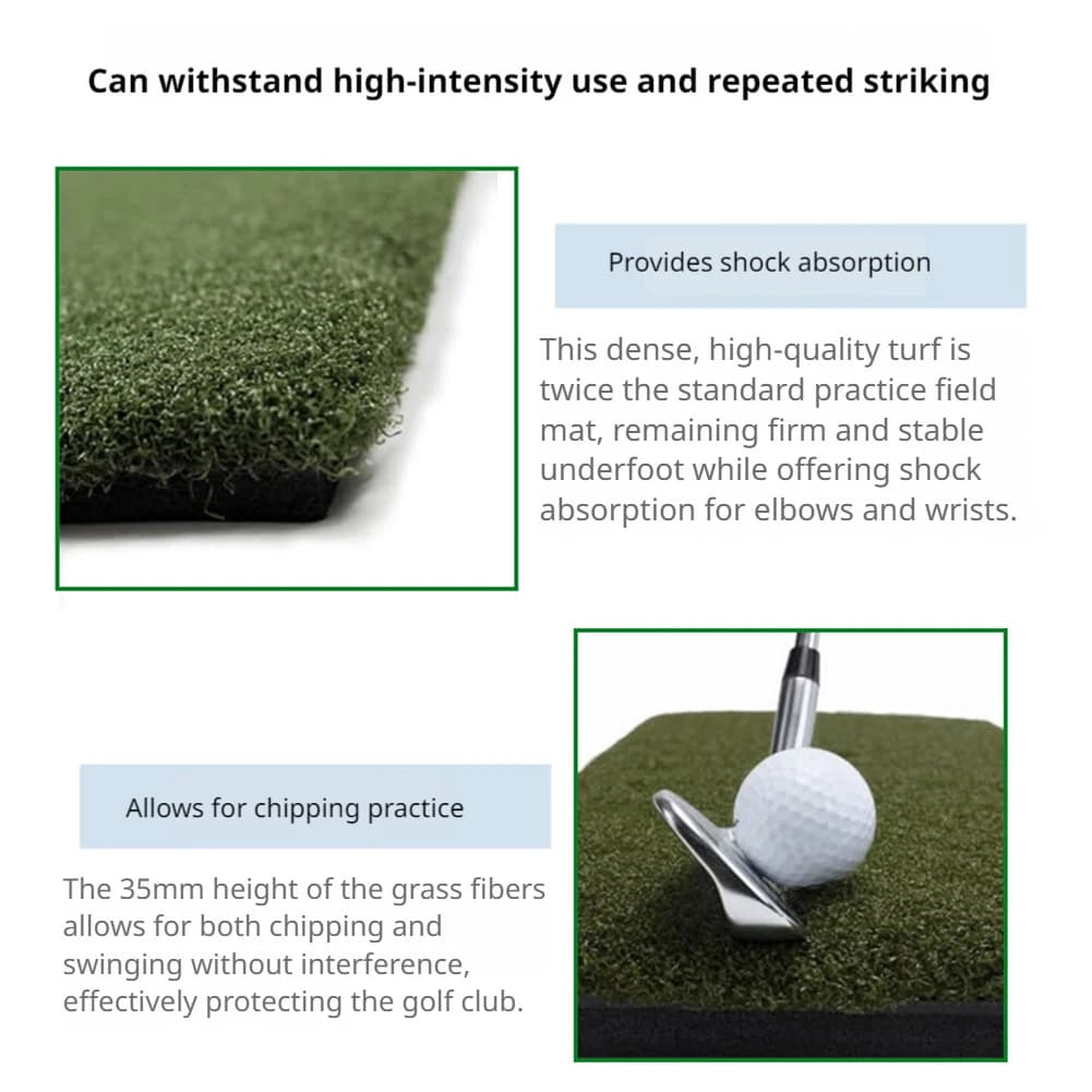 Tappetino da allenamento per golf 5x5ft con linea di tee, spessore 35mm, per chipping e driving range, per uso domestico, interno ed esterno