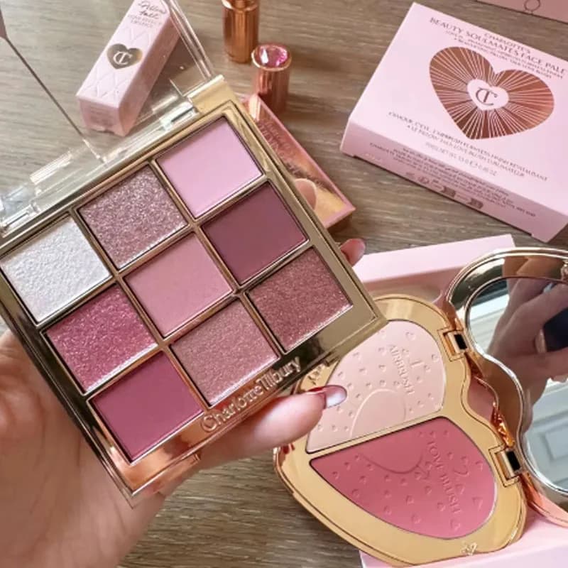 New CT Nature Easy To Color Aesthetic Scenery Eye Shadow Starlight Pink Soft Light Bicolor Disc Two Color Heart Blush Cosmetics