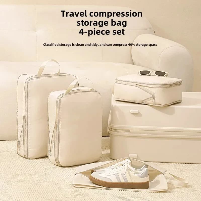 4 pezzi/set borsa per cubi da imballaggio a compressione da viaggio valigia portatile organizzatori di vestiti custodie per bagagli impermeabili borse per cassetti