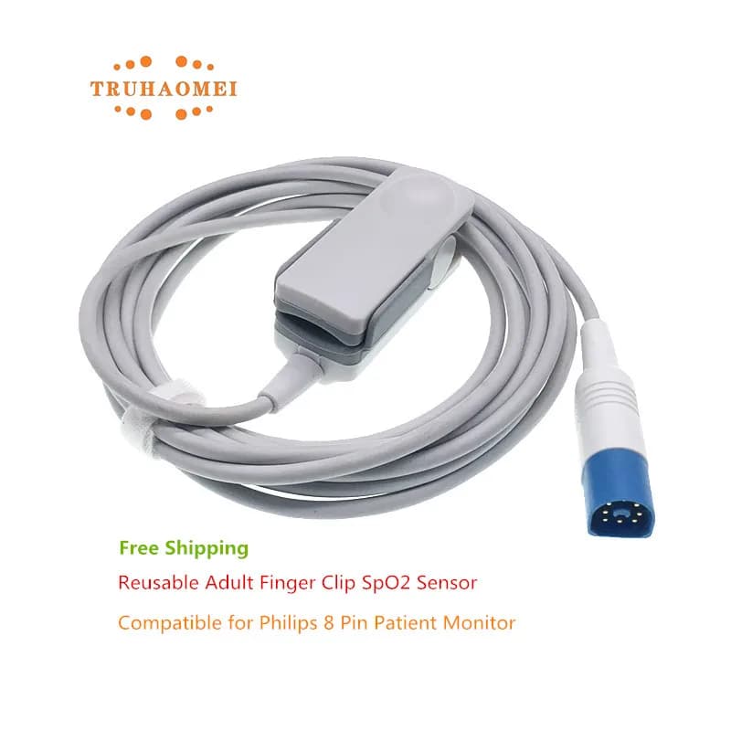 Compatible with Philips Goldway MP30 MP50 Sensor SPO2 reusable 8 pin Pulsossimeter Probe for heart rate Newborn Adults Types of children