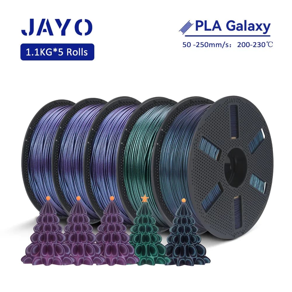 JAYO PLA Galaxy Filament 1.75mm 5 3D filament rolls for FDM 3D printer 3D printing material without twisting 1.1KG/roll