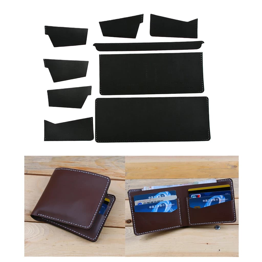 Kit portafoglio in pelle fai-da-te - per realizzare tasche per portamonete porta documenti da uomo bifold business in pelle