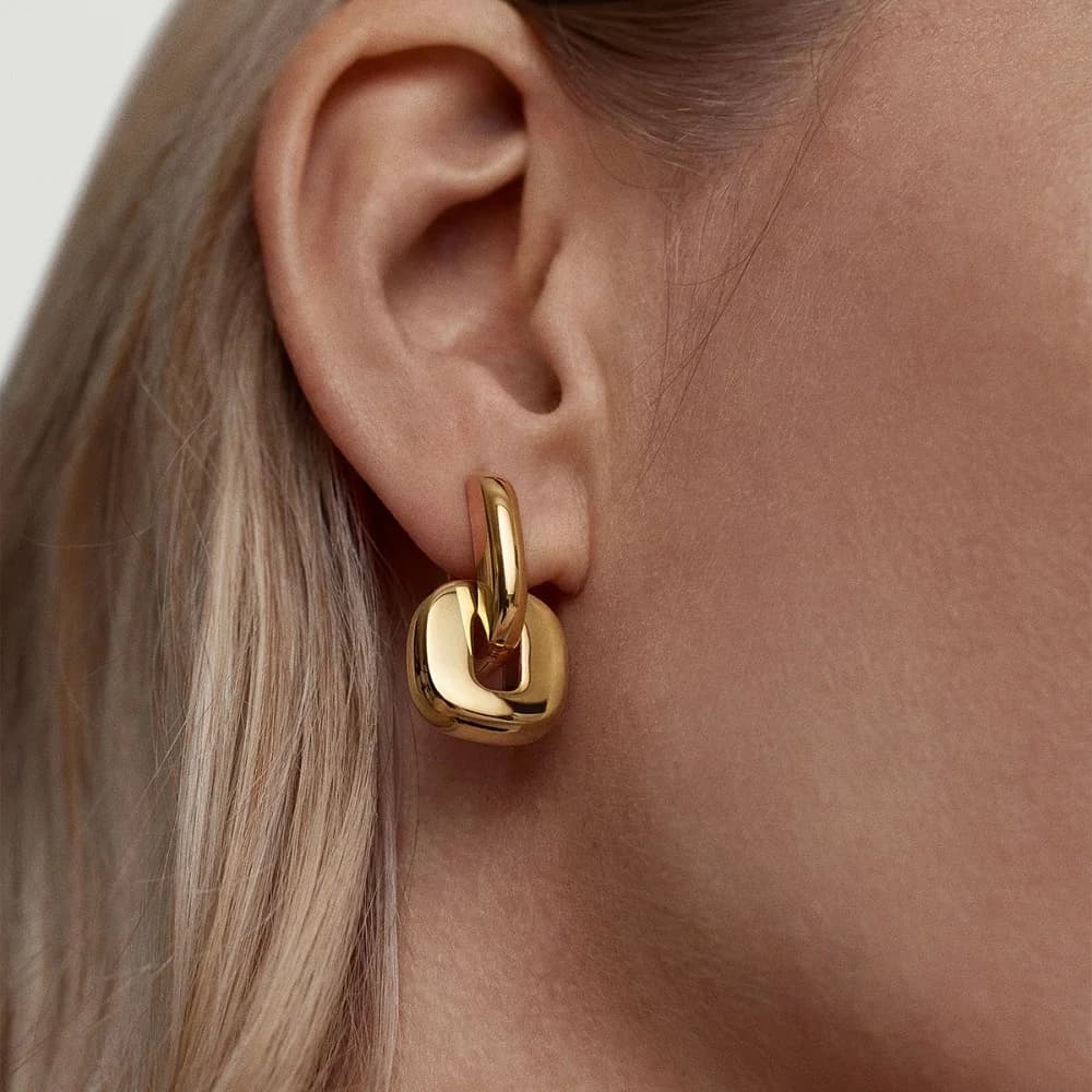 ENFASHION Aretes De Mujer Orecchini a forma di U per donna Acciaio inossidabile placcato oro 18 carati Gioielli di moda quotidiano E251742