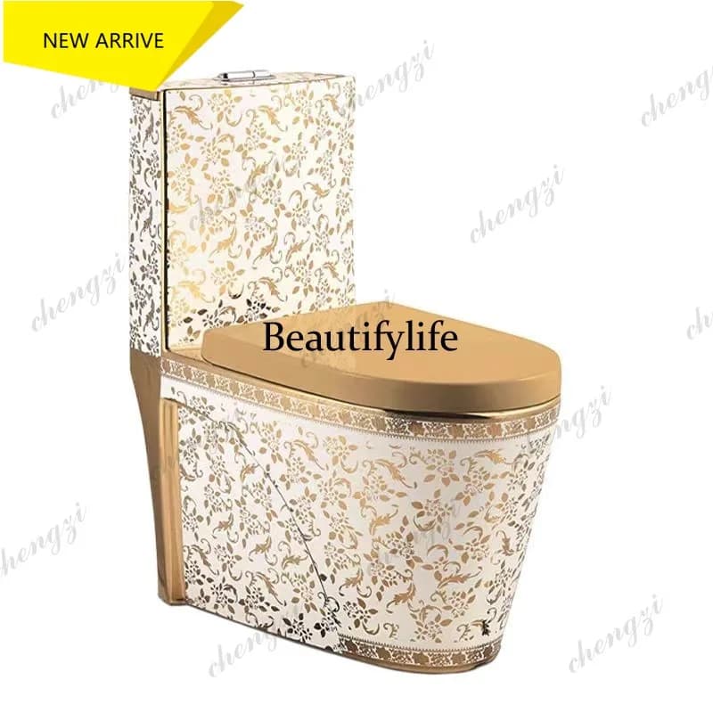 L181 Household flush gold ceramic toilet Siphon water-saving European hotel club toilet