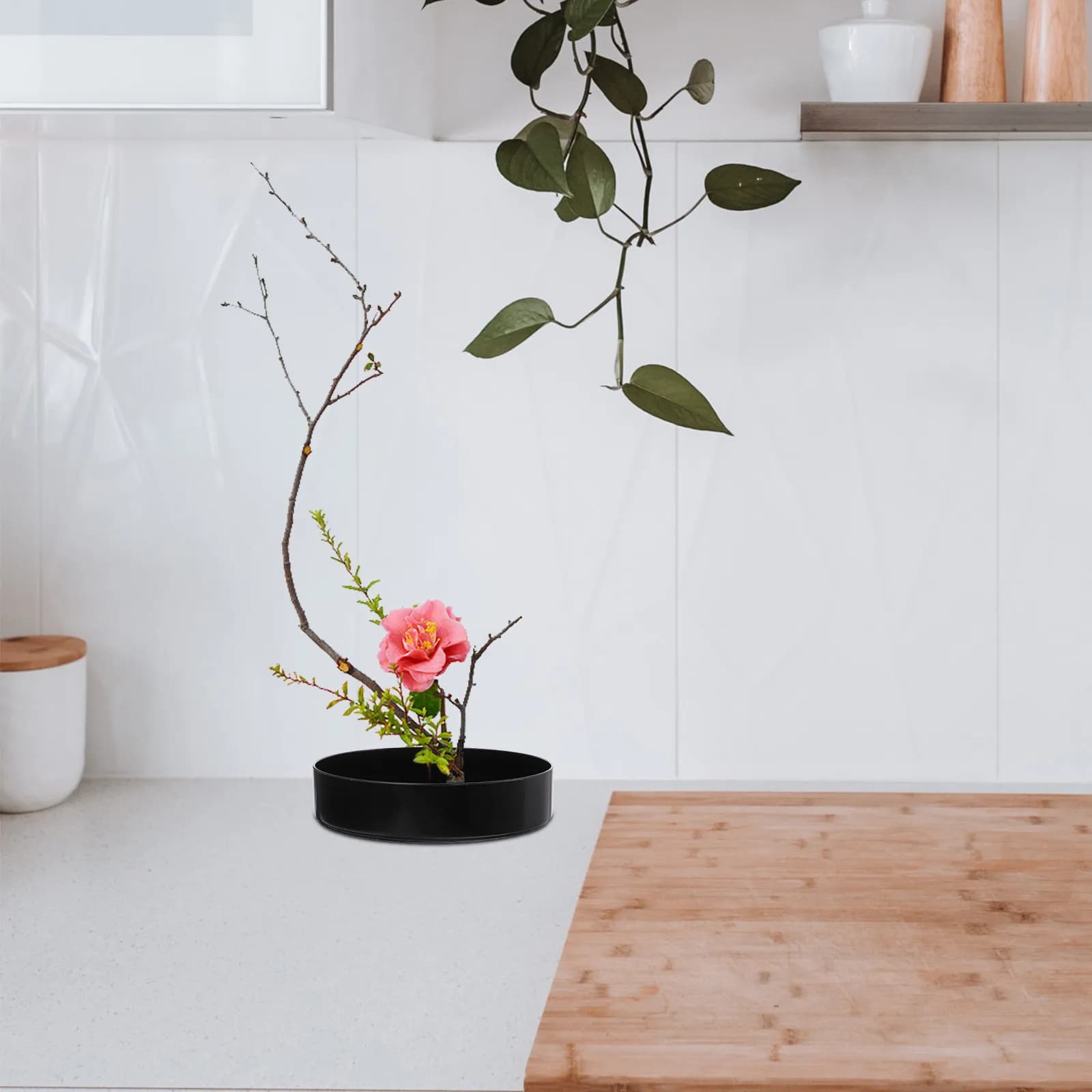 Creative Flower Arrangement Plate Zen Style Flower Pot Decorative Indoor Outdoor Bonsai Plant Pot for Balcony Garden Desk Use