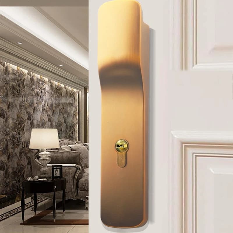 Bedroom Magnetic/silent Indoor Solid Wood Door Minimalist Hidden Handle Press Lock