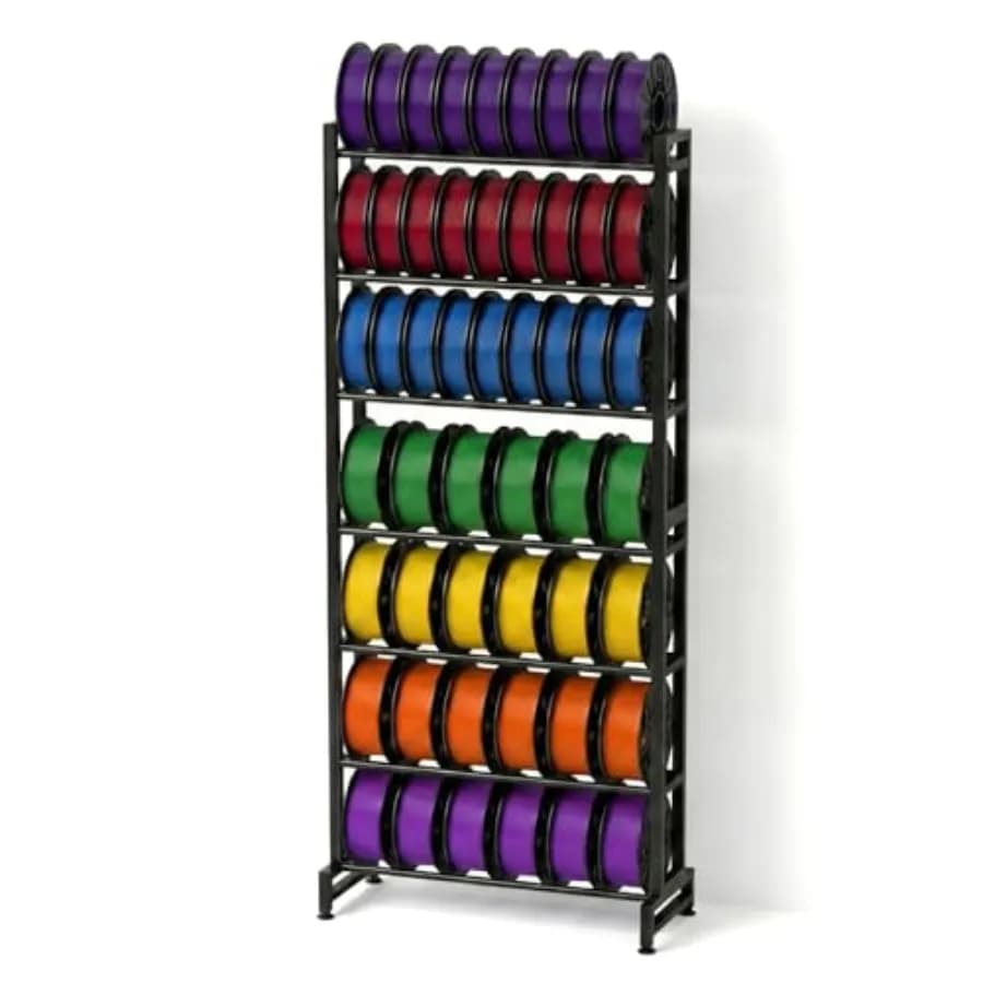 Scaffale per Filamenti per Stampanti 3D a 7 Livelli, in Acciaio Resistente, per Bobine di PLA, PETG, ABS, TPU, Regolabile, 200g-5kg, Ideale per Stampa 3D