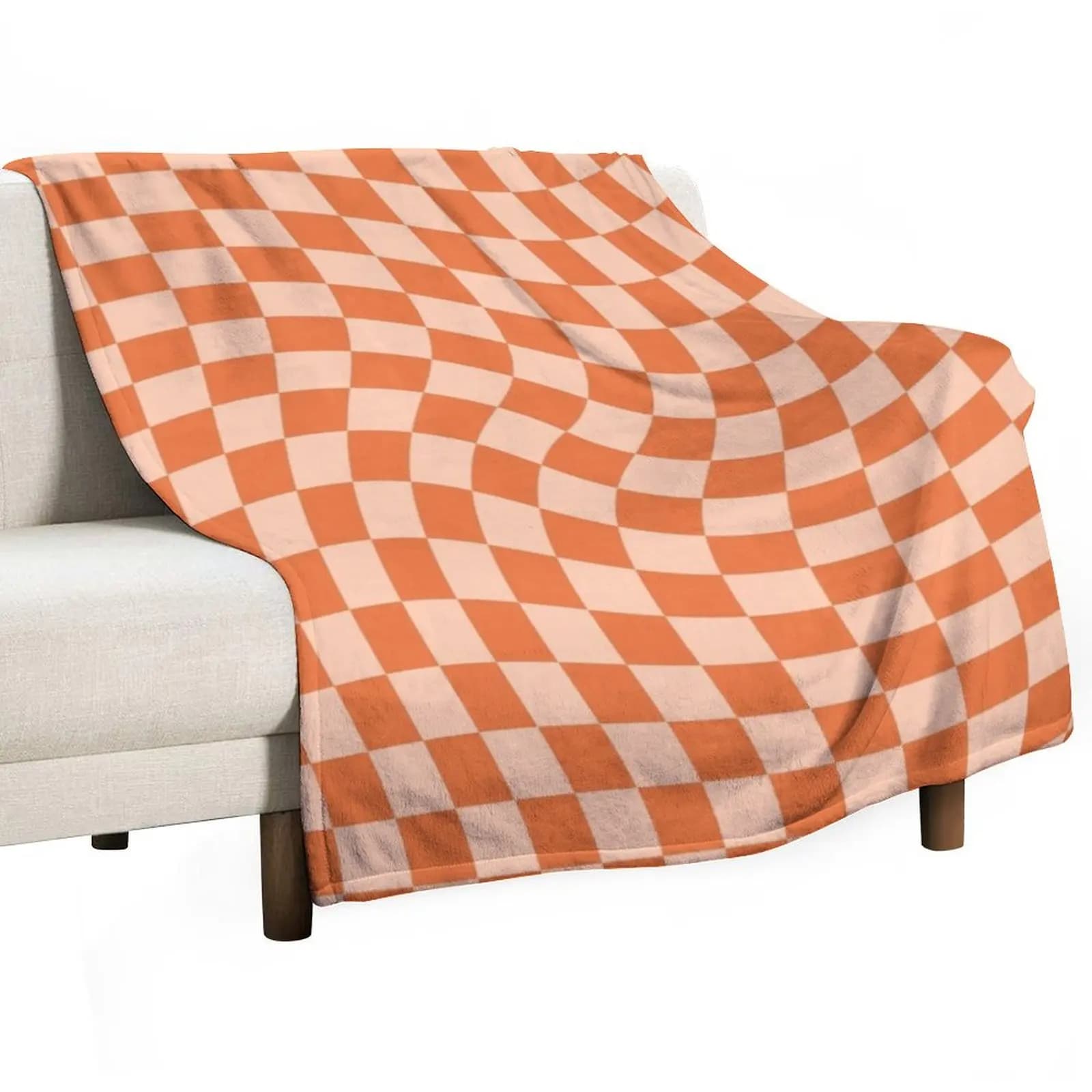 Check IV - Orange Twist Throw Blanket decorative Sleeping Bag Decorative Beds bed plaid Decorative Sofas Furrys Blankets