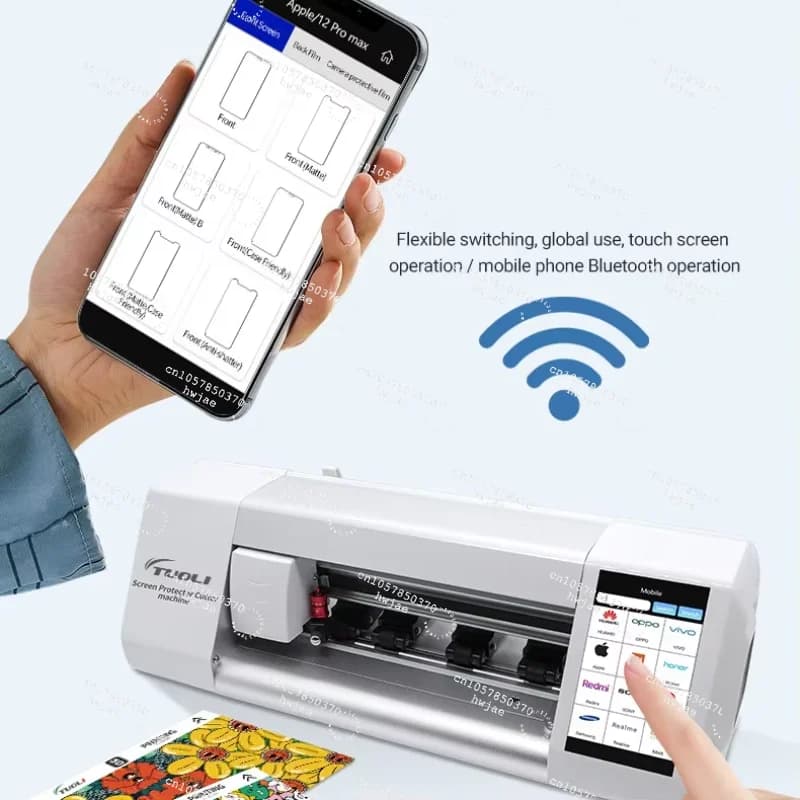 TuoLi Custom White Mini Mobile Phone Back Stickers Cutting Machine Hydrogel Film Screen Protector Ploter Cutter