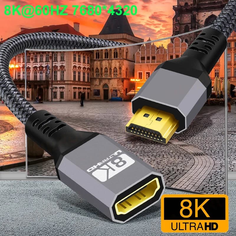 HDMI 2.1 extension cable from 0.3 M 8K HD 1080P/4K/extension cable 48 Gbps male-female HDMI cable for PS4 switch extension projector