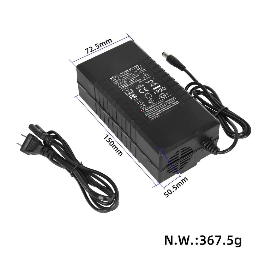Ulip 42V~54.6V2A DC2.1 Polymer Lithium Battery Charger Fast Charging Adapter Parts Power Charger Electric Scooter Accessories